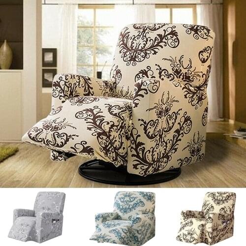 1 Pcs Modern Printed Stretch Recliner Chair Cover All-inclusive Non-slip Sofa Cover Single Seat Sofa Recliner Slipcover 3 Colors