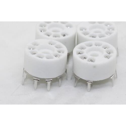 10PCS New 9pin Tube Sockets PCB GZC9-A GZC9-A-G Ceramic Base 12AX7B,12At7,El84,6N1,7025,6E2,12AU7