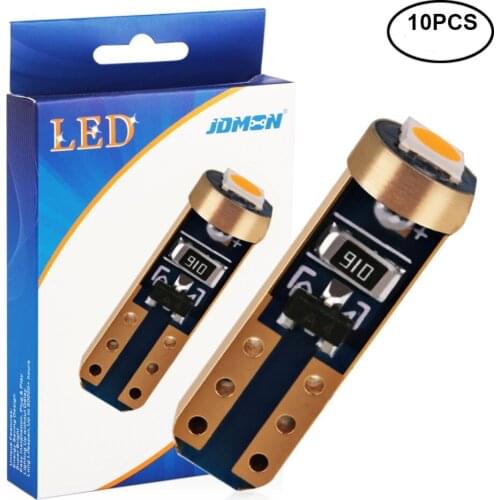 10 PCS T5 3030 6 Colours Wedge Canbus Error Car Led Interior Light Bulb Dome Map Door Courtesy Side Marker License Plate Lights