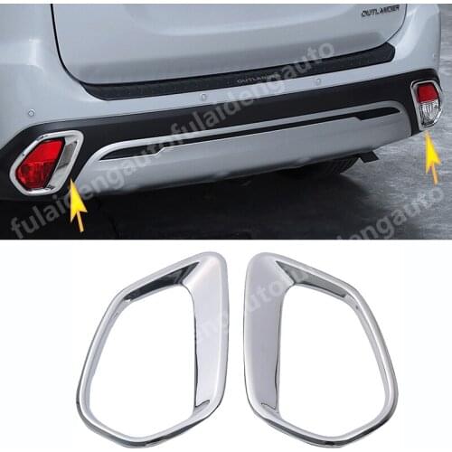 2pcs For Mitsubishi Outlander 2016-2019 ABS Chrome Rear Tail Fog Light Lamp Covers Trim Car Styling Accessories