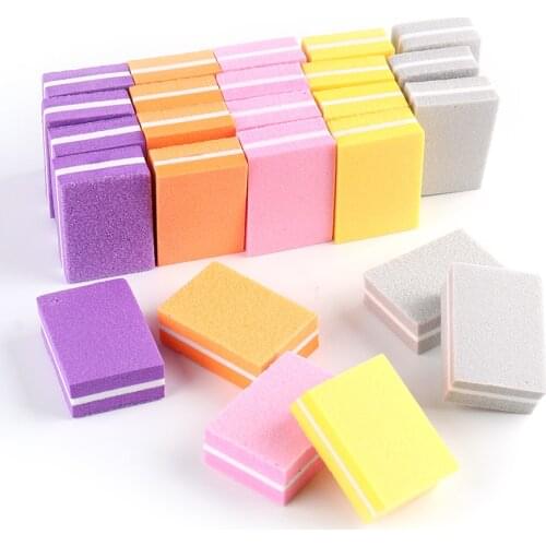 25/50pc Mini Nail Files and Buffers Set Double-sided Colorful Sponge Sanding Block Acrylic Pedicure Manicure Nail Tools LA1824-1