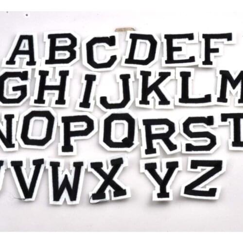 26pcs Patch A-Z Letter/Alphabet Patches Clothes Caps Jeans Sewing-on Embroidered Patch Motif Applique CP0922