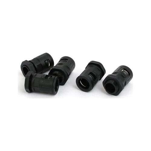 5 Pcs PG9 PA Ripple Pipe Connector Joint Black for AD13 Corrugated Tube
