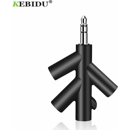 KEBIDU 3.5mm Jack Earphone Adapter 1 Male to 4 Female Line Earbud Headset Splitter Cable Headphone For Tablet Phone MP3 MP4