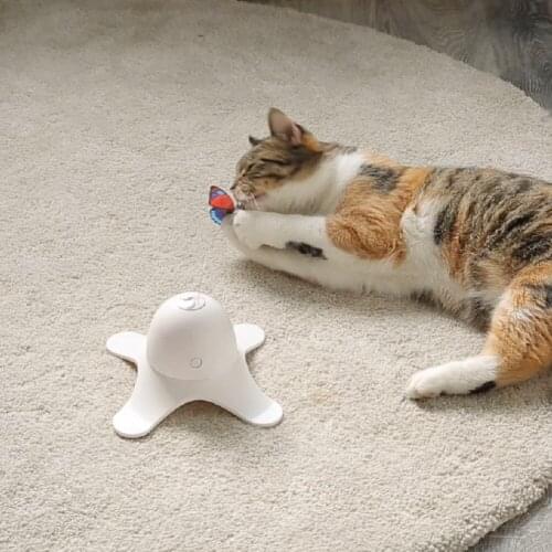 Automatic Pet Electric Toy Automatic Cat Toy Electric Rotating Kitten Toys Butterfly Funny Cat Stick Boring Interactive Toys