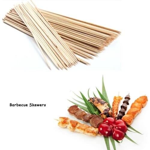 Grill Sticks Skewers BBQ Meat Sticks BBQ Tools Sticks Bamboo Disposable Barbecue Summer Outdoor Camping Tools 100/200/300/500pcs