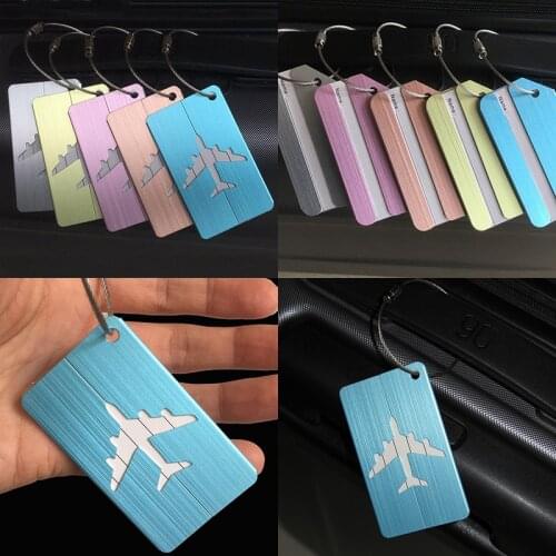 Travel Fashion Aluminium Alloy Luggage Tags Women Men Luggage Suitcase Name ID Address Label Holder Travel Accessories