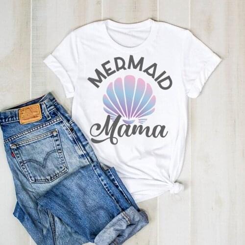 Women Print Lady Mom Mermaid Mama Casual Mother Graphic T Ladies Clothes Tee Female Top Tshirt Womens Shirt Clothing T-shirt