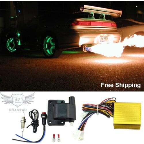 Aircraft Aluminum Exhaust Flame Thrower Kit, Universal for Cars Motors ATVs Fire Burner Afterburner Kit