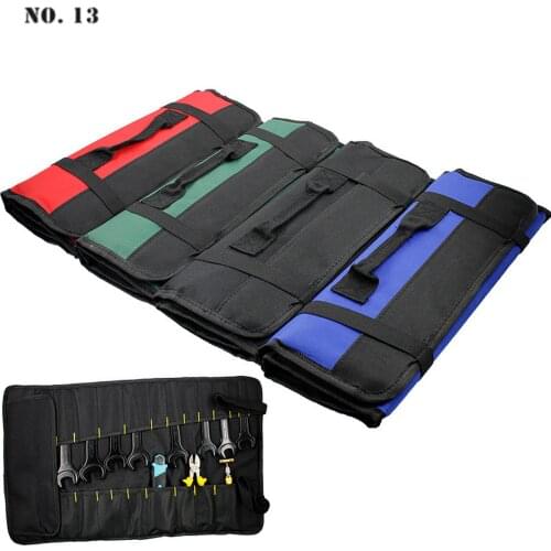 Multi-function Tool Roll Storage Pocket Oxford Cloth Hardware Tool Pocket Repair Tool Storage Bag Wrench Pliers Folding Roll Bag