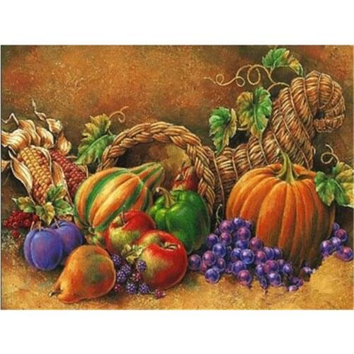 Fruit Still Life DIY Cross Stitch 11CT Embroidery Kits Craft Needlework Set Cotton Thread Printed Canvas Home Design
