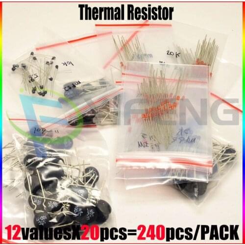 Thermal Resistor Pack 12valuesx20pcs=240pcs MF58 MF52 5D 10D Assorted Kit