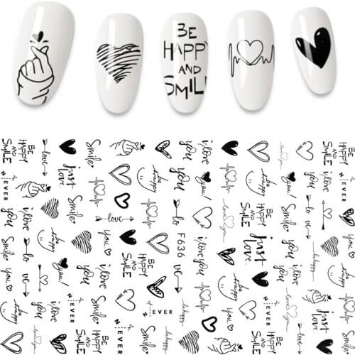 1pc Manicure Love Letter Panda Stickers for Nails Animal Beauty Nail Art Decoration Sexy Nail Stickers Tips