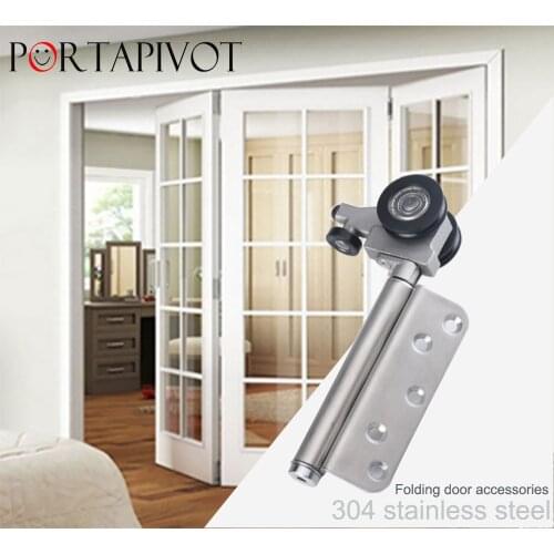 PT Slides 304 Stainless Steel No Need under Rail Folding Hanging Wheel Sliding Folding Wooden Door Silent Pulley Accessories