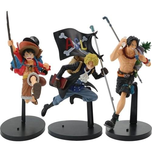 2021New Anime One Piece Figure Running Modeling Luffy Sabo Ace PVC Action Figure One Piece Anime Figure Collectible Model Doll T