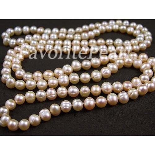 New Arrival Favorite Pearl Necklace 48 inches 9-10mm Pink Color Natural Pearl Long Necklace Handmade Women Gift Fine Jewelry