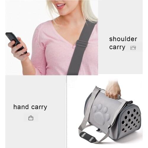 Pet Carrier Cat Puppy Dog Carrier Sling Front Mesh Travel Tote Shoulder Bag Backpack Silicone Bowl Drop