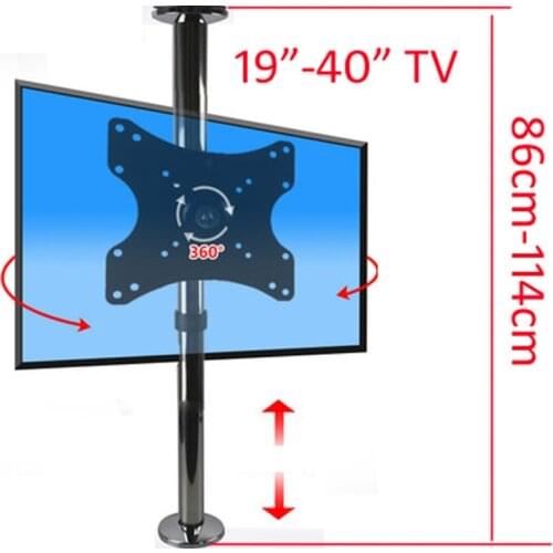 2019 new A10X-86 17"-40" stainless steel LCD TV stand mounts bracket in Partition wall 360 rotate height adjust 110cm 86cm 114cm