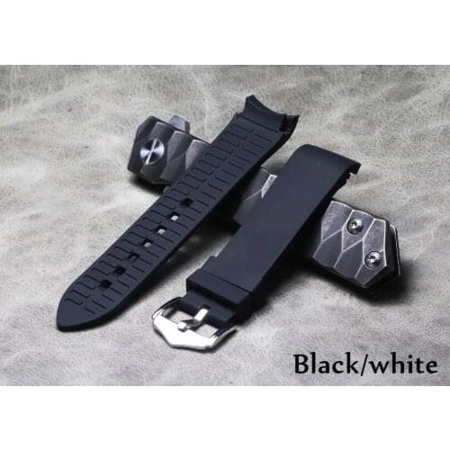 White Black Soft Outdoor curved Silicone Rubber Watchband 18mm 20mm 22mm For Seiko Oris Omega Role Watch Strap waterproof strap