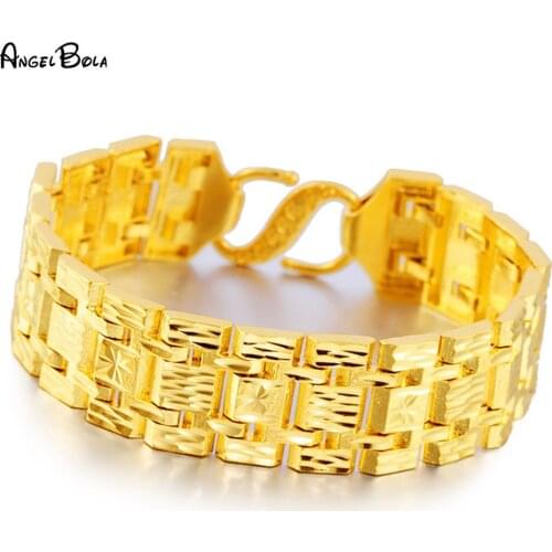 S-shaped Double-headed Buckle Fashion Jewelry Atmosphere 22MM Wide Gold Man Bracelet Wedding Holiday Gift Accessories Wholesale