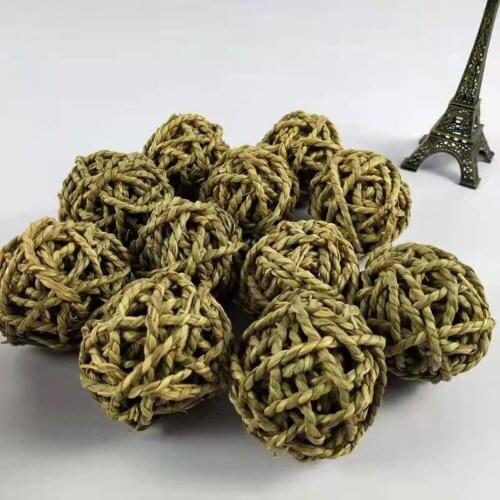 1Pcs Aquatic plants ball Bird Rabbit Parrot Toy Straw Vine Rattan Ball Bite Resistant Pet Supplies Westcoolpet