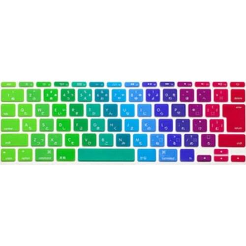 10 X Japanese Colorful Rainow Japan JP Silicone Keyboard Cover Skin Protector film membrane for Apple MacBook Air 11" 11.6 Inch