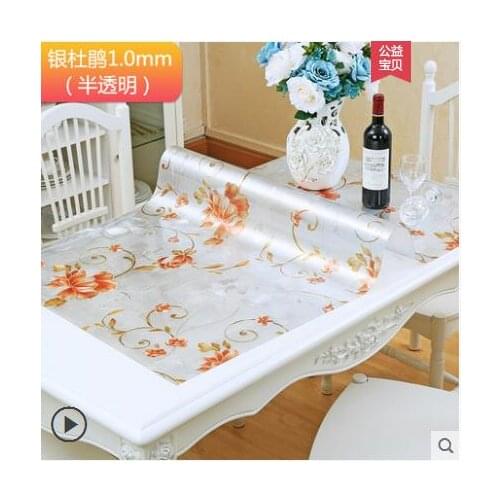PVC table cloth transparent crystal board soft glass tablecloth table mat