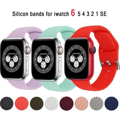 Sport Silicon Band For Apple Watch38mm 42mm Braided veins Silicone bracelet iWatch series 3 4 5 SE Apple watch 6 band 40mm 44mm