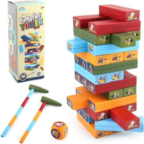 Baby Wooden Knock Building Blocks Kids Early Learning Educational Toys Montessor Birthday Gift Parent-Child Interactive Toys