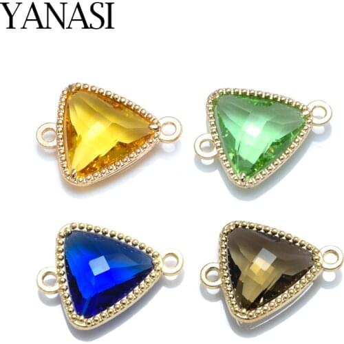 12 Colors Triangle Connector Jewelry Findings & Components for Woman Diy Earrings Bracelet Crystal Jewellery Factory Wholesale