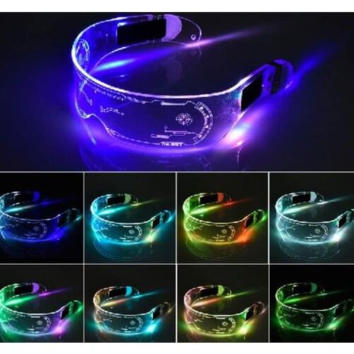 Colorful EL Luminous Glasses Led Light Up Visor Eyeglasses for Bar KTV Christmas Birthday Party New Year Decorations