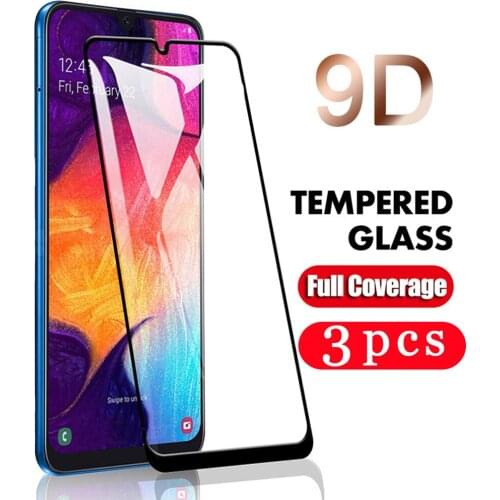 3Pcs 9D full cover tempered glass for samsung galaxy A10 A20 A30 A40 A50 A60 A70 A80 A90 screen protector phone protective film