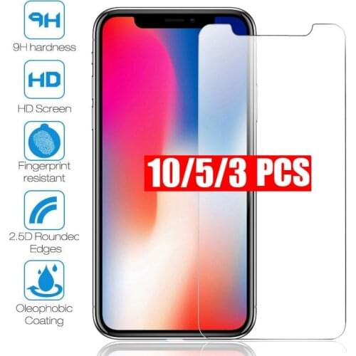 10Pcs 5 Pcs Tempered Glass For iPhone 12 Mini 11 Pro Max X XS MAX XR 6 6s 7 8 Plus 5s SE 2 2020 Screen Protective Film Protector