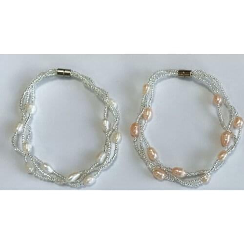 Women Jewelry Freshwater Pearl Engagement Party Jewelry Fashion Jewelry Elastic Rope Charm Bracelets A67