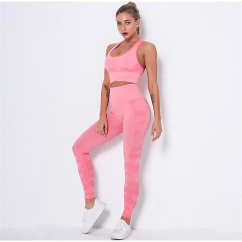 Women Sports Suits Two Piece Sets Sexy Leopard Sports Outfit Active Wear Fitness Tracksuit Seamless Casual Sets Skinny Outfits