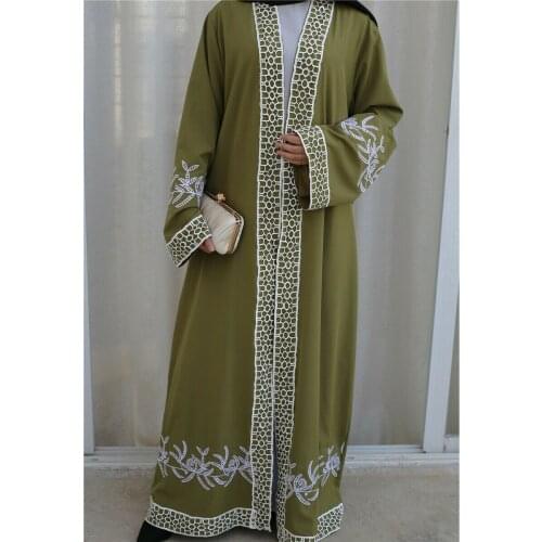 Dubai Abaya Kimono Embroidery Women Muslim Dress Arab Long Robe Party Gown Morocco Turkish Islamic Clothing Qatar Elbise