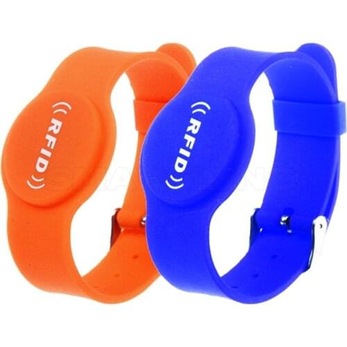 100pcs/lot Adjustable Passive EM4100 RFID Wristband 125KHZ Proximity TK4100 Chip Silicone Bracelet For Access Control
