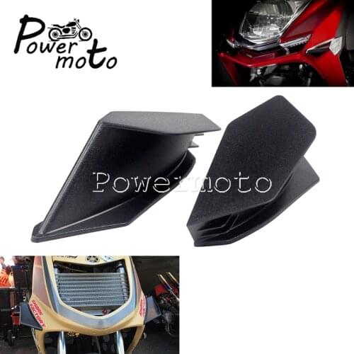 Black Motorcycle Scooter Aero Dynamic Wing Kit 2pcs Winglet Decoration for Kawasaki Versy Z900 Z800 Honda NC750 Yamaha R3 R25