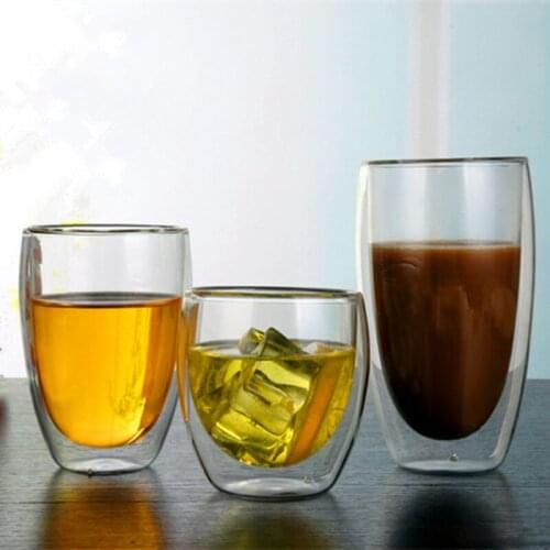 2020 New Water Bottle Coffee Cup Set Heat-resistant Double Wall Glass Cup Beer Handmade Beer Mug Tea Whiskey Glass Cups