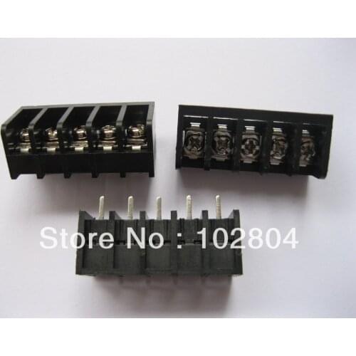 250 Pcs Barrier Type Black Color 5way/pin Pitch 8.25mm Screw Terminal Block Connector DC39B HOT Sale HIGH Quality