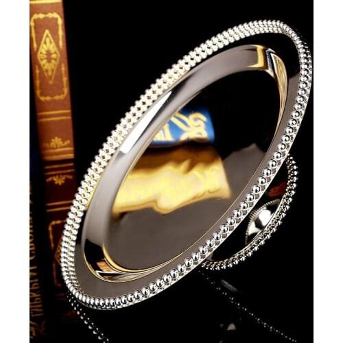 30cm Diameter Fruit plate silver metal mug-up pallet dessert stand cake pan birthday props cupcake holder wedding props