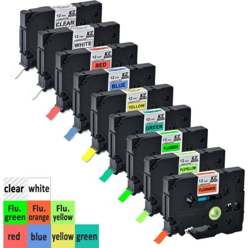 9pcs TZe131 tze231 tz431 tze531 tz 631 TZe-731 tze-B31 tze-C31 tze-D31 label tape tze-231 tz 231 for brother P touch PT-D210