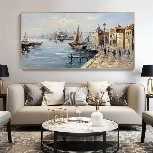 Abstract Scenery Boat Sail Ship Diamond Painting Cross Stitch Kits Handmade Wall Art Living Room Bedroom Large Size Decoracion