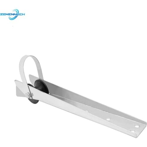 Boat Accessories 390mm 316 Stainless Steel Boat Bow Anchor Roller Bracket Yacht Lift Roller With Rubber Wheel for Fixed Anchor