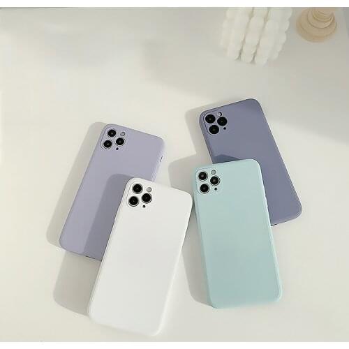 Retro Art Simple Solid Color Korean Phone Case For iPhone 12 11 Pro Max X Xs Max Xr 7 8 Puls SE 2020 Cases Soft TPU Cover