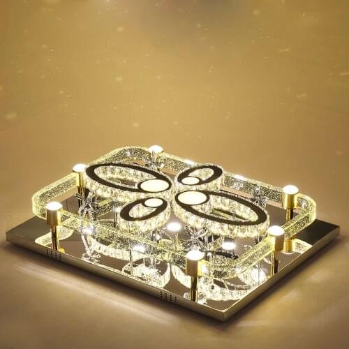 Crystal lamp living room lamp simple modern atmosphere home rectangle bubble column living room bedroom lamp led ceiling light