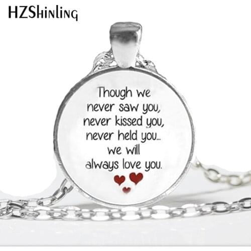 HZ--A403 New Miscarriage Keepsake Necklace Loss of Unborn Baby Jewelry Glass Dome Pendant Necklace HZ1