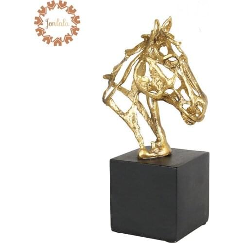 CREATIVE HOME GOLDEN/SILVER HORSE HEAD DECOR ABSTRACT METAL HORSE DECOR FIGURINE DECORATIVE METAL STATUE BEST XMAS GIFT