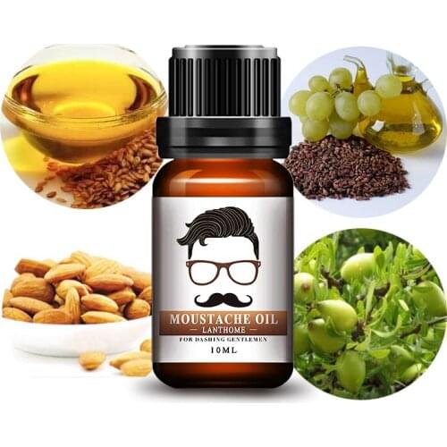 Beard Oil 10ml Gentlemen Moisturizes Facial Hair Moustache Oils Pure Organic Beard Oil Growth Face Hair Thicker Essential Oil