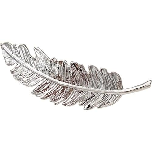 Metal Feather Leaf Female Hair Clips Vintage Elegant Western Style Simple Ladies Hair Clips Fashion Korean Style Girl Hair Ties